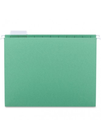 Letter - 8.50" Width x 11" Sheet Size - 1/5 Tab Cut - Green - Recycled - 25 / Box - sprsp5215bgr